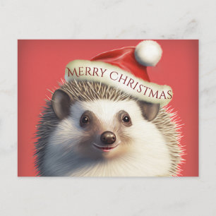 Cute Hedgel in Santa Hat Briefkaart