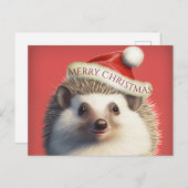 Cute Hedgel in Santa Hat Briefkaart (Voorkant / Achterkant)