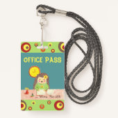 Cute hedgel kantoor hall pass badge (Voorkant met draagriem)