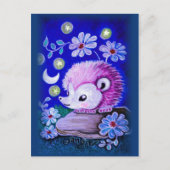 Cute hedgel met maan briefkaart (Voorkant)