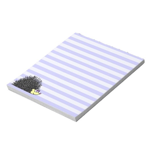 Cute Hedgel Notitieblok - Blue Stripe (Linkerzijde)