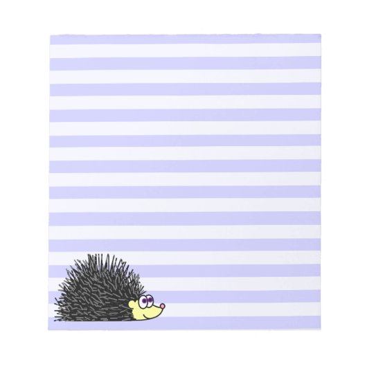 Cute Hedgel Notitieblok - Blue Stripe (Voorkant)