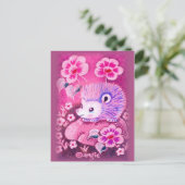 Cute hedgel on a Rock Briefkaart (Staand voorkant)