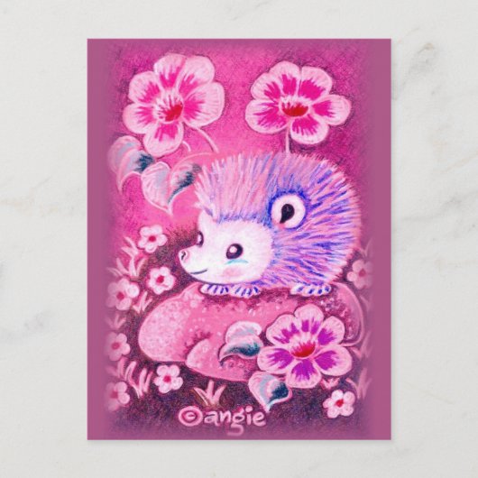 Cute hedgel on a Rock Briefkaart (Voorkant)