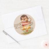 Cute Hedgel op Stack of Mok Book Name Sticker (Envelop)