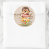 Cute Hedgel op Stack of Mok Book Name Sticker (Tas)