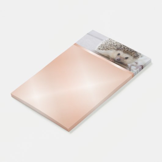 Cute Hedgel Photo Roos Gold Post-it® Notes (Schuin)