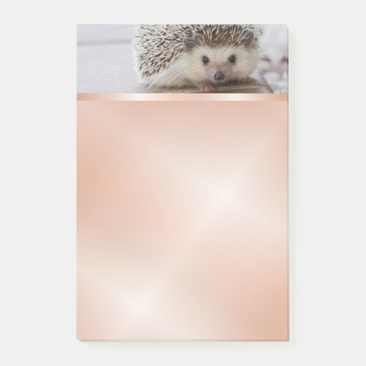 Cute Hedgel Photo Roos Gold Post-it® Notes (Voorkant)