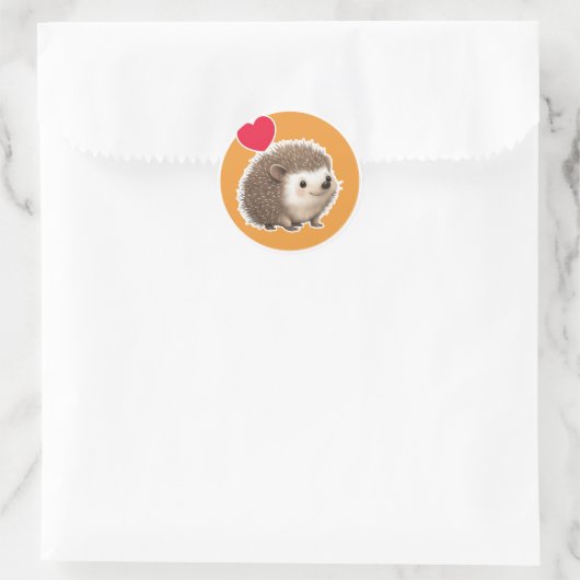 Cute Hedgel Ronde Sticker (Tas)