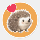 Cute Hedgel Ronde Sticker (Voorkant)