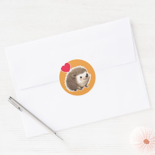 Cute Hedgel Ronde Sticker (Envelop)