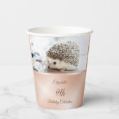 Cute Hedgel Roos Gold | Aangepaste verjaardag Papieren Bekers (Achterkant)