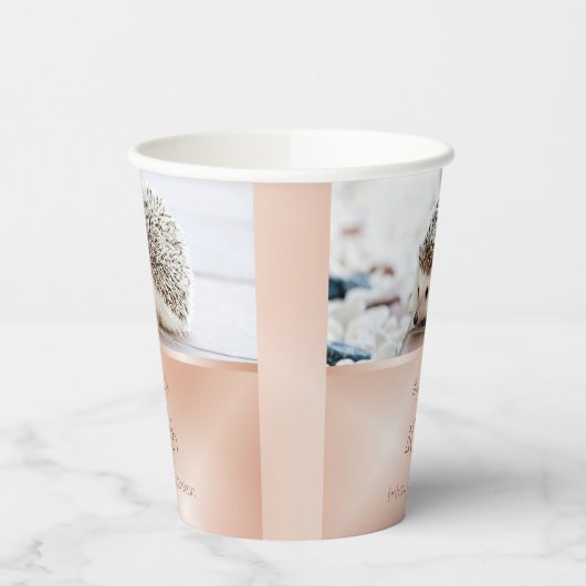 Cute Hedgel Roos Gold | Aangepaste verjaardag Papieren Bekers (Links)