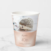 Cute Hedgel Roos Gold | Aangepaste verjaardag Papieren Bekers (Voorkant)