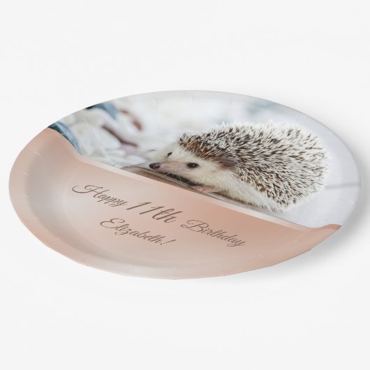 Cute Hedgel Roos Gold | Aangepaste verjaardag Papieren Bordje (Gekanteld)