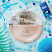 Cute Hedgel Roos Gold | Aangepaste verjaardag Papieren Bordje (Feest)