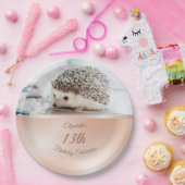 Cute Hedgel Roos Gold | Aangepaste verjaardag Papieren Bordje (Feest)