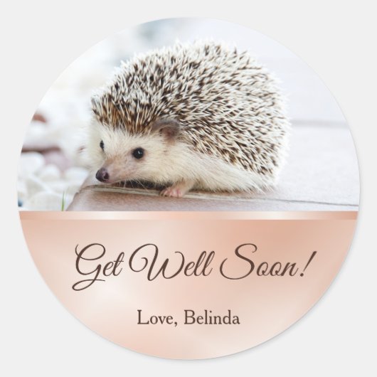 Cute Hedgel Roos Gold Get Good Ronde Sticker (Voorkant)
