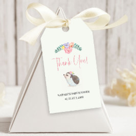 Cute hedgel roze Baby shower Gift Labels Cadeaulabel