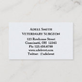Cute Hedgel Veterinarian Standard Visitekaartje (Achterkant)