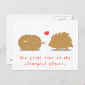 Cute Hedgel vindt zijn ware liefde in een schrobbe Briefkaart (Voorkant / Achterkant)