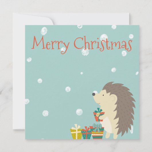 Cute Hedgel | Virtuele kerstfeestdag Kaart (Achterkant)