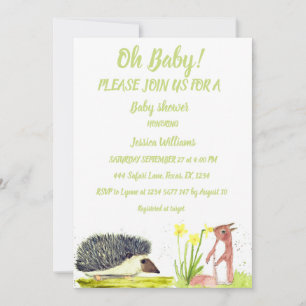 Cute Hedgel Waterverf Woodland Kaart