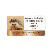Cute Hedgel Wonderful Day Return Address Labels (Voorkant)