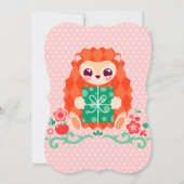 Cute Hedgie met Gift - Aangepaste uitnodiging voor (Achterkant)