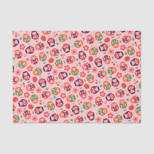 Cute Hedgie Pattern - Birthday Tissue Paper Tissuepapier (Voorkant)