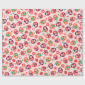 Cute Hedgie Pattern - Birthday Wrapping Paper Cadeaupapier (Vlak)