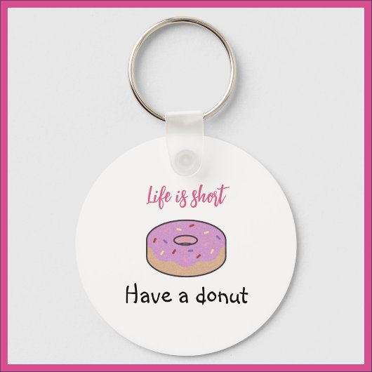Cute heeft een donut roze en zwart sleutelhanger