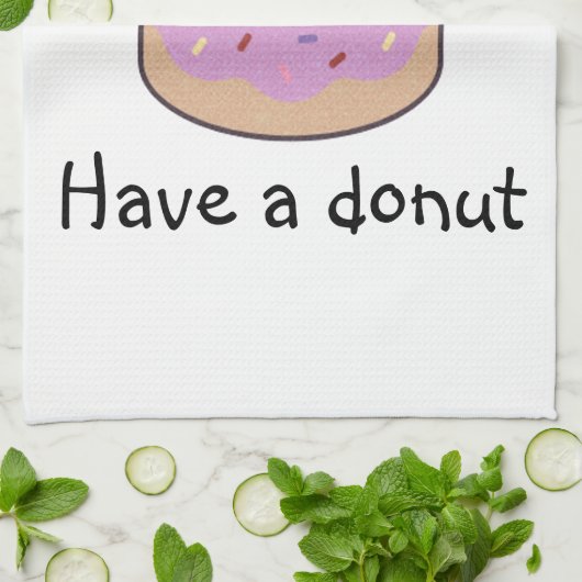 Cute heeft een donut theedoek (Gevouwen)