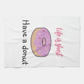Cute heeft een donut theedoek (Horizontaal)