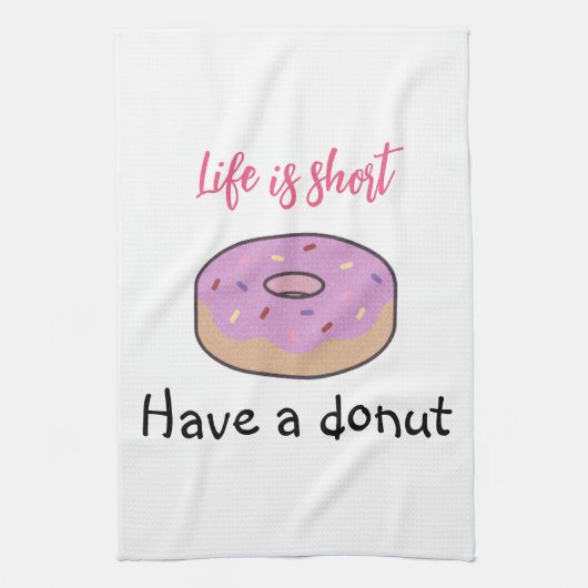 Cute heeft een donut theedoek (Verticaal)