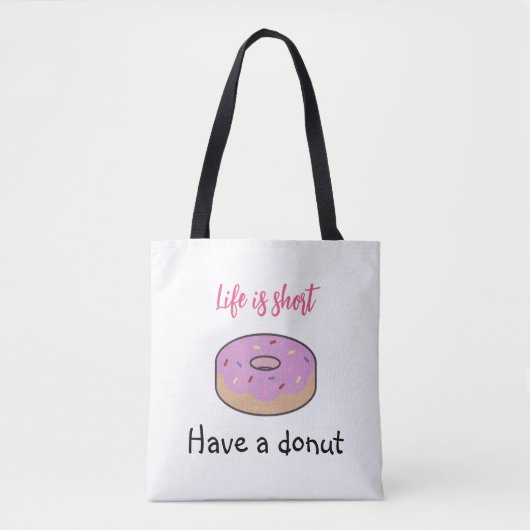 Cute heeft een donut tote bag (Voorkant)