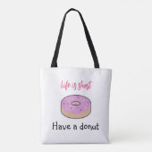 Cute heeft een donut tote bag (Achterkant)