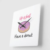 Cute heeft een donut vierkante klok (Hoek)