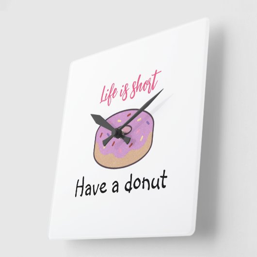 Cute heeft een donut vierkante klok (Hoek)
