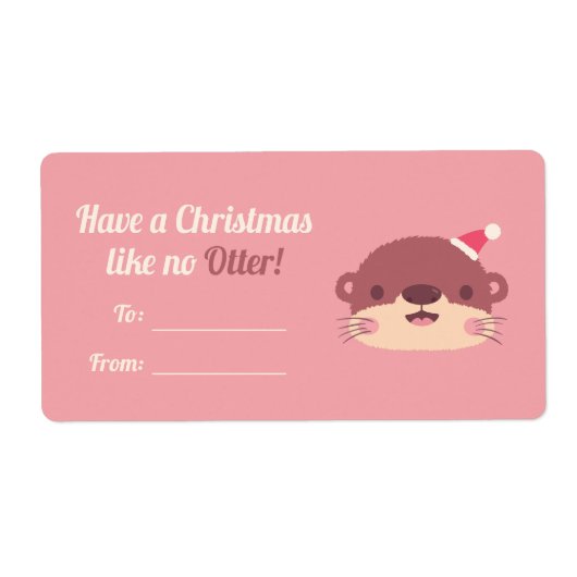 Cute heeft een kerstfeest als geen Otter Decor Etiket (Voorkant)