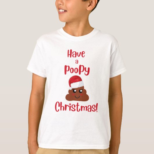 Cute heeft een poopy kerstfeestdag t-shirt (Voorkant)
