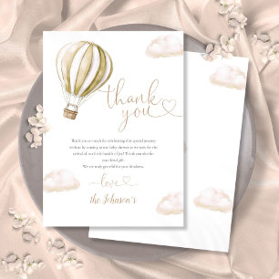 Cute Heet Luchtballon Baby Shower Bedankkaart