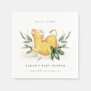 Cute Heilige Koe Boerderij Yellow Foliage Baby sho Servet