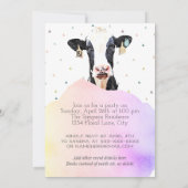 Cute Heilige Koe Derde Verjaarspatroon Boerderij D Kaart (Achterkant)