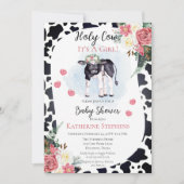 Cute Heilige Koe, het is een meisje Baby shower Kaart (Voorkant)