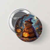 Cute Hek Capybara Halloween Bos Knopspeld Ronde Button 5,7 Cm (Voorkant /achterkant)