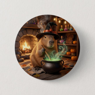 Cute Heks Capybara Magische Ketel Knopspeld Ronde Button 5,7 Cm