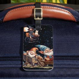 Cute Heks En Gelukkige Kabouters Bagage Label