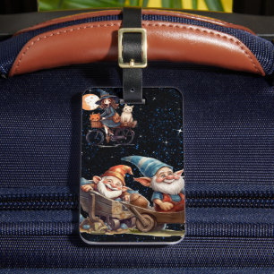 Cute Heks En Gelukkige Kabouters Bagage Label