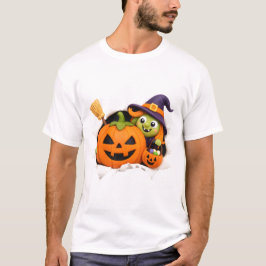 Cute Heks en Jack-o'-Lantern Kleifiguur T-shirt